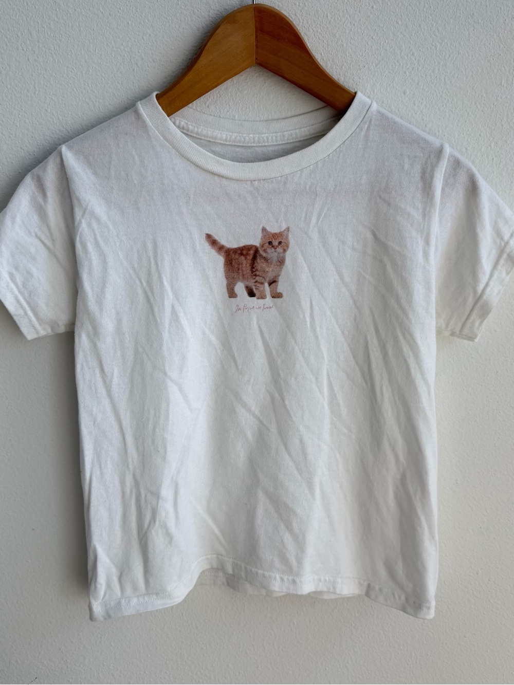 In Print We Trust White Cat Graphic Tee